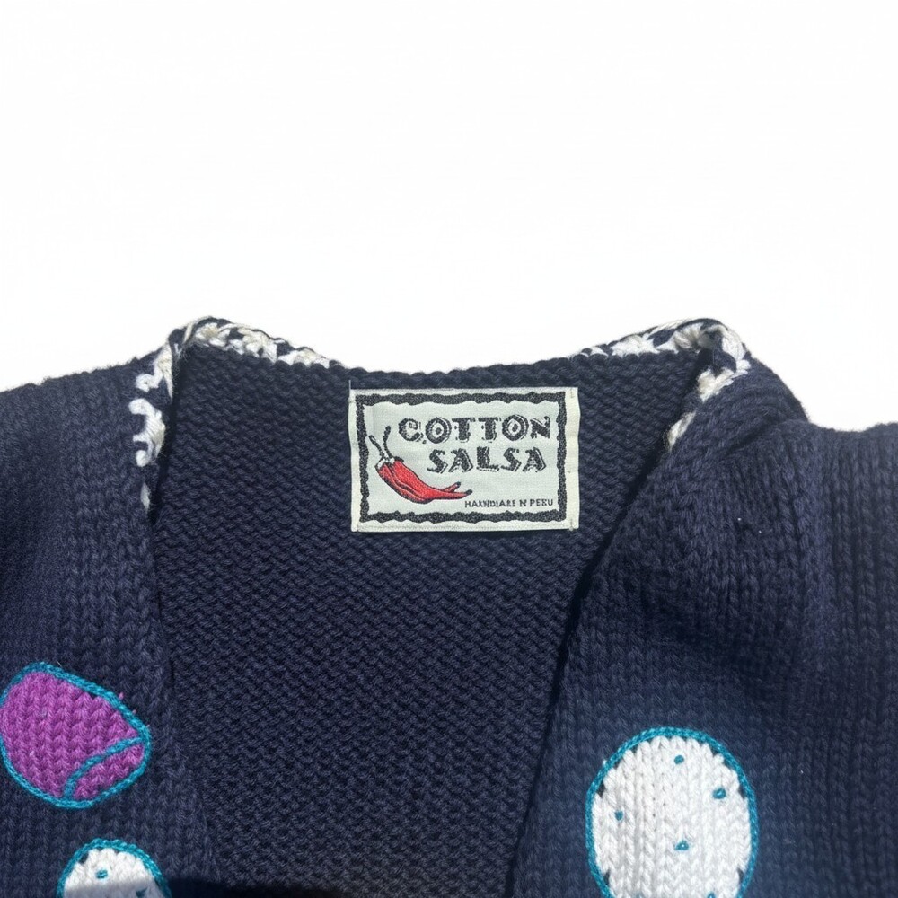 Cotton Salsa Handmade Peru Golf Scene Knit Sweater Vest Vintage Novelty 90s - Picture 7 of 12